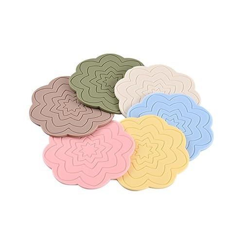 Silicone Trivets for Hot Pots and Pans, 6 Pack Heat Resistant Pot Holders & Table Protectors, Non-Slip Food-Grade Silicone Mats, Flexible & Durable Hot Pads, Dishwasher Safe Countertop Protectors