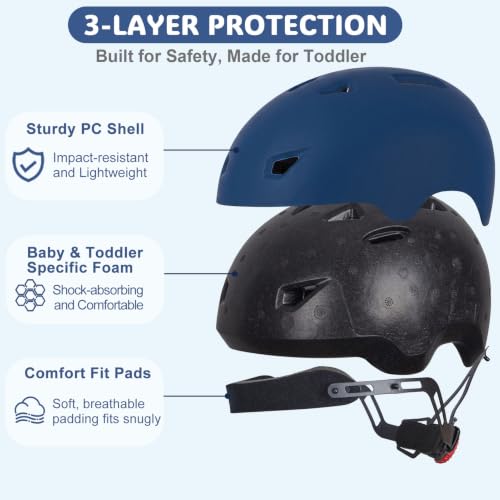 Image of Toddler Helmet, Adjustable Kids Bike Helmet for Ages 1-3-8