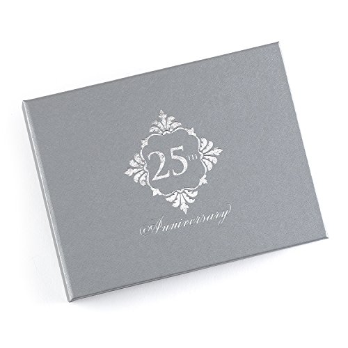 Image of Hortense B. Hewitt Wedding Anniversary Guest Book, 7.5 x 5.75-Inch, Silver 25th Anniversary