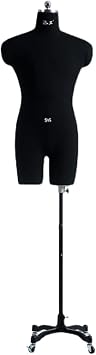 Human Body Drawing Mannequin Male Sewing Mannequin Adjustable Height, Tailor Dressmakers Dummy on WheelsBlack,XL-100