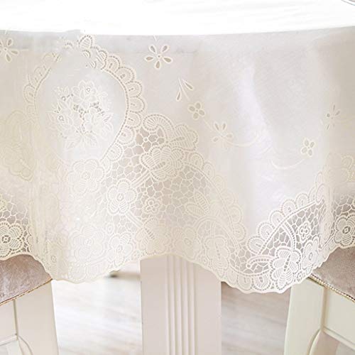 Tissu de table ronde MU de style européen en PVC avec dentelle de luxe