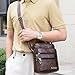 SHANLILY Fashion PU Leather Zipper Messenger Bag Sling Bag Crossbody Shoulder Bags for Men Travel Work Business Satchel Bags,Dark brown