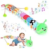 Suivi de croissance doux de qualité supérieure : fabriquée à partir de peluche de qualité supérieure, remplie de coton élastique et cousue avec précision, cette chenille musicale de 83,8 cm offre une texture douce, des bords lisses et une durabilité résistante aux déchirures, sans danger pour les tout-petits. Il dispose d'une règle ventrale intégrée de 69,8 cm pour suivre la taille de bébé de 0 à 12 mois, est facile à nettoyer et conserve sa forme grâce à un jeu sans fin. Parfait comme parc, berceau ou siège auto pour les 0-3, 3-6 mois, grandit avec la première année de votre bébé