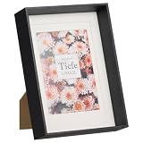 ハクバ HAKUBA 木製 額縁 Tiefe(ティーフェ) AZ ブラック 奥行きのある木製フォトフレーム L/KG(ハガキ)/ 2L(カビネ)サイズ兼用 前面ガラス板 AMZFWTF-BK 4977187001525