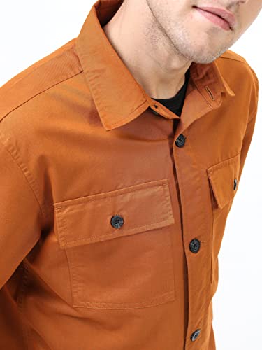 Image of Ketch Men's Polyester Slim Fit Solid Full Sleeve Over Shirt