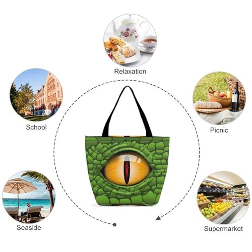 Sac à main Yeux Verts grand format contre le manque d'espace