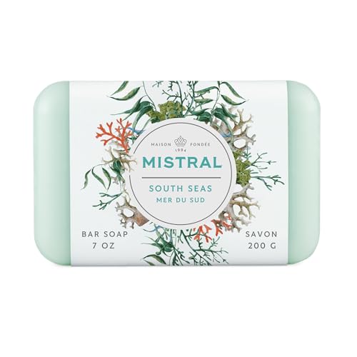 Mistral South Seas Classic French Bar Soap for Women & Men, 2 x 7 oz
