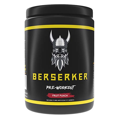 Berserker Pre Workout - Superior Energy, Improved Power & Strength and Nitric Oxide Booster + di-Caffeine Malate, Citrulline Malate, glycerpump, Beta Alanine (Fruit Punch, 15.03 oz)