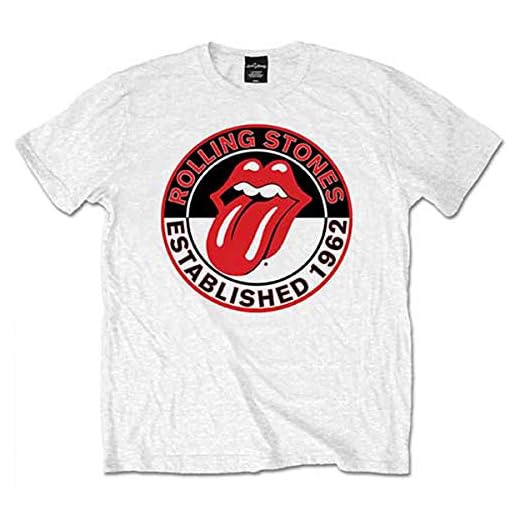 The Rolling Stone EST 1962 Camiseta Manga Corta, Blanco, XL para Hombre