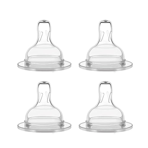 Maymom Pezón de silicona de flujo lento, 4 piezas compatible con botellas SpectraMotif LunaMaymom Widemouth
