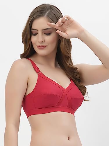 Image of Floret Women's Pure Cotton-Fabric Non Padded & Non-Wired Cut & Sew /Full Coverage Bra