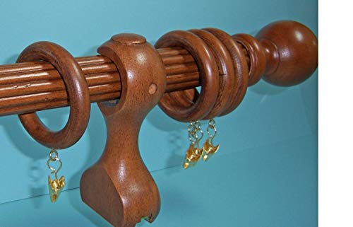 Kirsch Wood Drapery Rings for a 1 3/8" Pole-7 per Pack-Estate Oak - Thumbnail 3