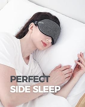 MZOO Luxury Sleep Mask for Back, Side Sleeper, Complete Light Blocking Sleeping Eye Mask Night Blindfold, 3D Zero Pressure & Lash Friendly, Breathable Soft Eye Cover Flight Nap Travel