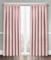 Velosso Solid Thermal Blockout Window Treatment Triple Weaved Curtain Panels Dimout Pencil Pleated Curtain Pair (Blush Pink, 66 Wide x 54 Drop)