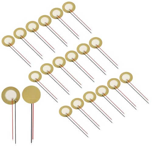Piutouyar 20 Pack 27mm Piezo Discs with Leads, Drum Trigger Piezo Elements