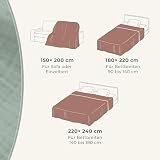 LAYNENBURG Premium Musselin Tagesdecke 180x220 cm - 100% Baumwolle - extraweiche Baumwolldecke als Kuscheldecke, Bett-Überwurf, Sofa-Überwurf, Couch-Überwurf - warme Sofa-Decke (Mokka)
