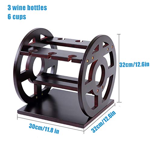 Soporte para vino CGF para 3 botellas y 6 copas miniatura 2