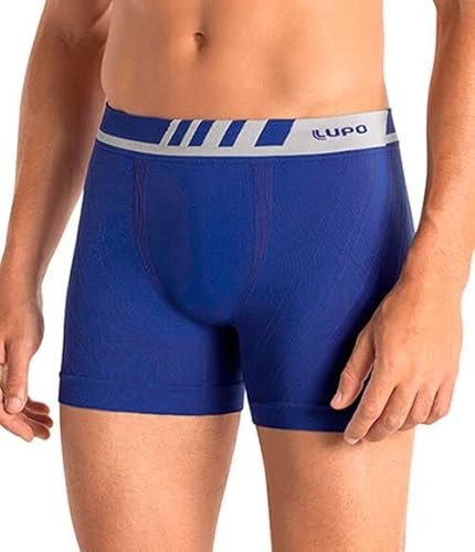 Cueca Lupo AM Boxer Microf.,Lupo,Masculino Azul G