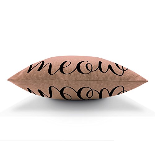 Moslion Cat Face Pillows Decorative Throw Pillow Cover Case Cute Cat Smile Meow Cotton Linen Pillow Case 18X18 Inch Square Cushion Cover For Sofa Bedroom Pink #TOP4