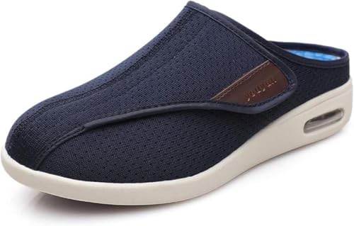 Herr Diabetiker Tofflor Casual Komfort Extra Bred Ödem Svullna Skor Unisex Justerbar Stängning Ortopedisk Sko Anti Slip Tofflor För Diabetiker Fötter Andas, 005, 36EU