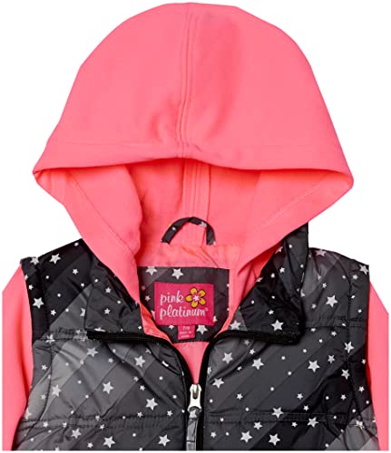 Pink Platinum Girls' Midweight Vest 2fer Jacket2