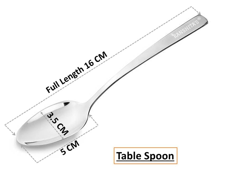 Image of Kanshita's Rasoiware Stainless Steel Table Spoon Set | Pack of 6 | Durable & Elegant Cutlery