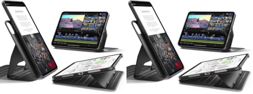 Image of ESR for iPad Pro 11 Inch Case (M5 /M4) 2025 /2024, Removable Magnetic Cover with Pencil Charging & Storage, Adjustable Portrait /Landscape Stand, 9 Standing Angles, Shift Series, Black (Pack of 2)