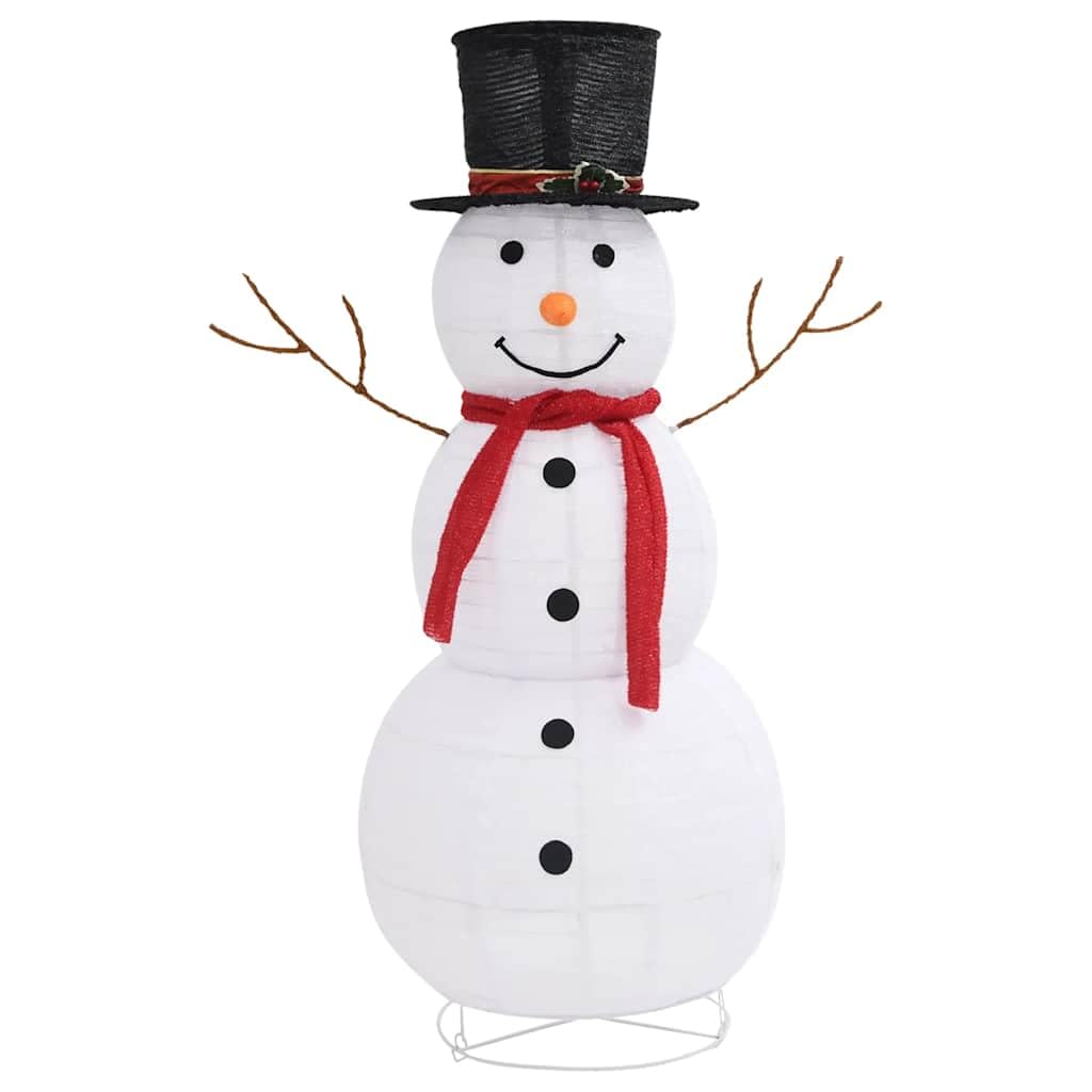 Figura decorativa de muñeco de nieve de Navidad, tela de lujo LED, 120 cm