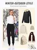 MOVE BEYOND Gefütterte Jogginghose Damen Warm Thermo Fleecehose Winter Verdickte Kuschelhose mit 2 Taschen Sherpa-Innenfutter Kordelzug Sweathose, Schwarz, M