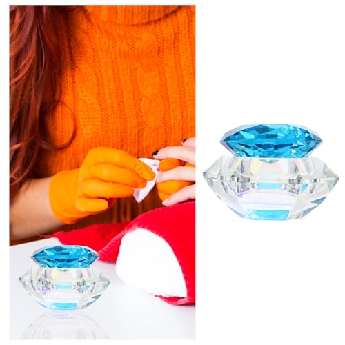 Vaso de Cristal para Arte de Uñas con Tapa Azul miniatura 7