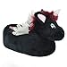 STC Stores Pantoufles 3D en peluche pour femme - Noir foncé - Licorne gothique / Pégase, Noir , Small