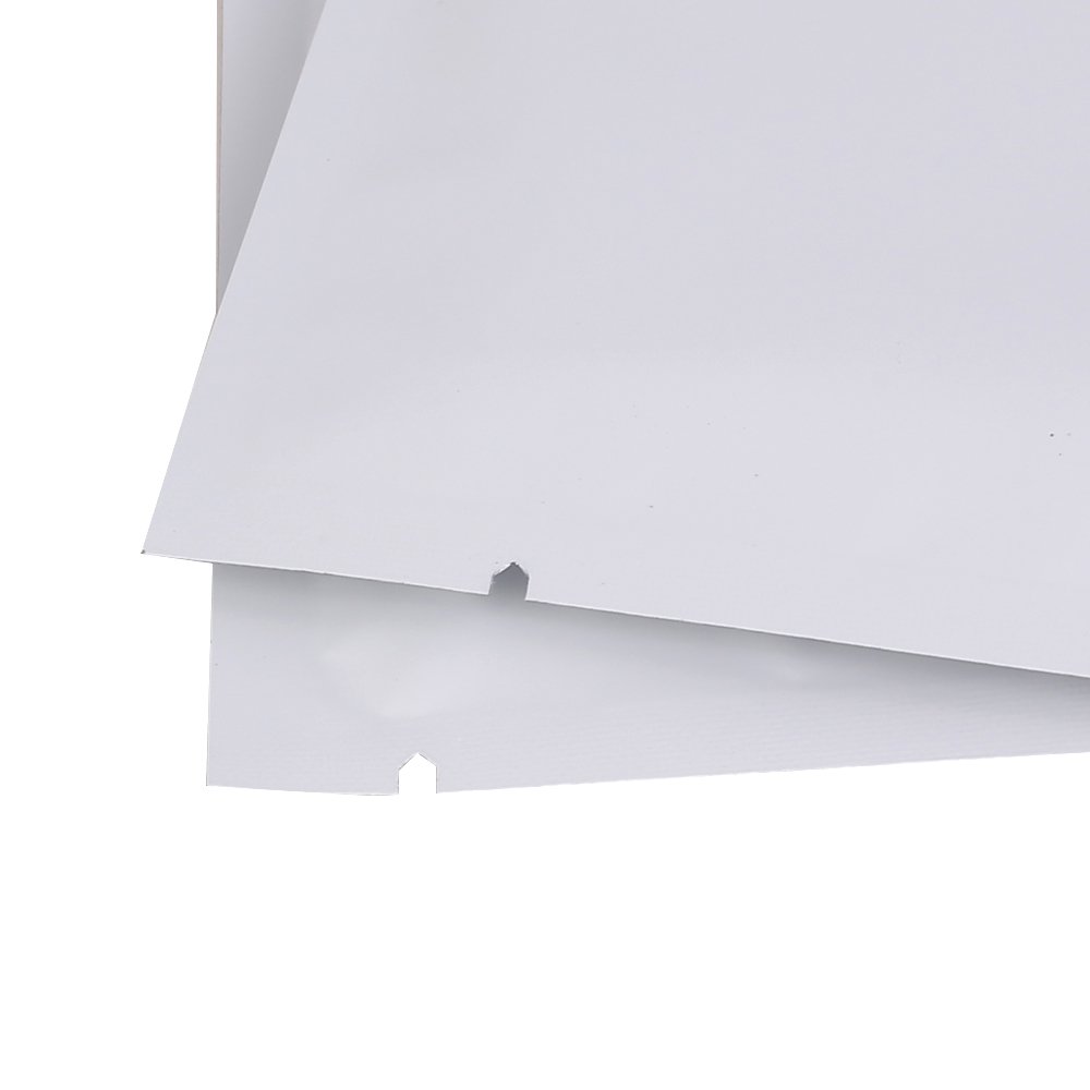 100 Premium Metallic Foil Open Top Mylar Bags with Tear Notches Outer Size 6x9 (2.3x3.5