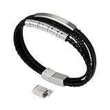 Picture of Hengbofeng Mens bracelet, 316L Stainless Steel ID Leather Braided Bracelet, Bracelets for men, Gift for Boyfriend/Husband/Father | Suitable for Weddings, Anniversaries, Birthdays, Christmas, Father's Day