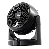 IRIS USA Medium WOOZOO Vortex Desk Fan with 3 Speed Settings and 6 Tilting Head Settings, Quiet and Compact Tabletop Air Circulator Fan with 52 Ft Max Air Distance, Black