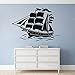 Adesivo murale veliero nautico decorazioni per la casa in stile marino nave pirata poster da parete rimovibile barca a vela adesivo murale in vinile decorazione A7 57x40cm