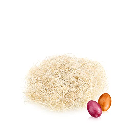 com-four® 80g Herbe de Pâques Naturelle - pour nids de Pâques, paniers de Pâques et emballages Cadeaux - Parfait comme décoration de Pâques (Set3 - Herbe de Pâques Naturelle - 2X)