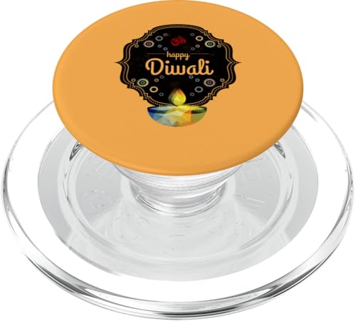 Feliz Diwali Vintage Rangoli Diya Indian Hindu Festival PopSockets PopGrip para MagSafe