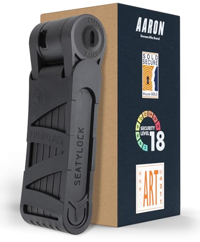 Elevata sicurezza - Il lucchetto pieghevole estremamente robusto garantisce alla vostra bicicletta, moto o scooter una protezione ottimale contro gli attacchi con tronchesi, trapani o seghe. Il lucchetto pieghevole di AARON con livello di sicurezza 18 è quindi estremamente resistente ai furti.