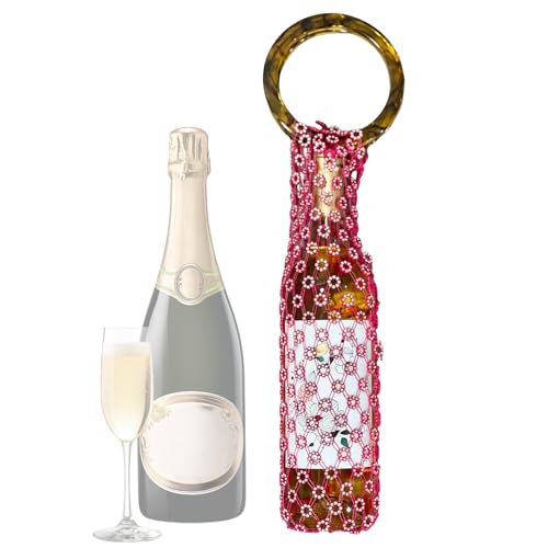 Bolsa para botella de vino rosa con asa para tus picnics y cenas en la playa