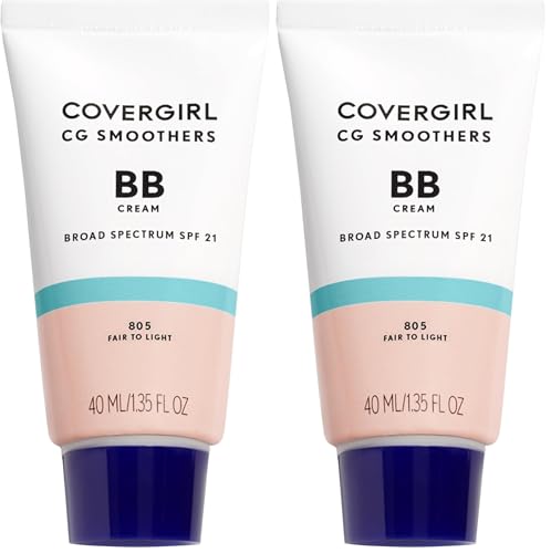 COVERGIRL Smoothers Lightweight BB Cream, Fair to Light 805 (Packaging May Vary) Lightweight Hydrating 10-In-1 Skin Enhancer with SPF 21 UV Protection, 1.35 oz (Pack of 2)