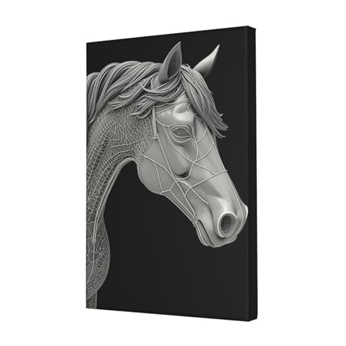 Impression sur toile 3D Horse tableau de déco murale 30x45 cm chambre et bureau