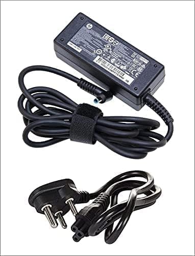 Image of Maxelon Power Cable & HP Blue Pin Original Laptop Charger 19.5V 3.33A 65W Adapter- Black