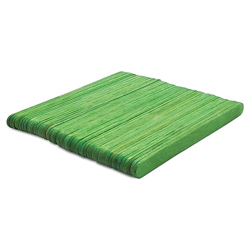 Green Popsicle Sticks for Crafts - 4-1/2 Inch Pack of 100 Wax Wooden Craft Sticks by Woodpeckers