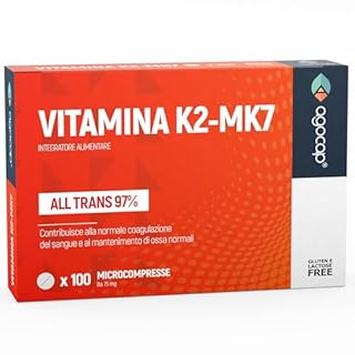 Vitamina K2-MK7 200 mg, Alto Dosaggio, Integratore Alimentare per le Ossa e il Sistema Cardiovascolare, 100 compresse