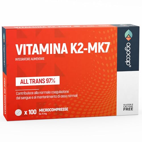 Vitamina K2-MK7 200 mg, Alto Dosaggio, Integratore Alimentare per le Ossa e il Sistema Cardiovascolare, 100 compresse