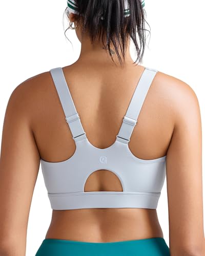 RUNNING GIRL Sports Bras for Women High Support,Adjustable Molded Cup Sports Bra Racerback Yoga Workout Bra(WX3109_Grey_M)