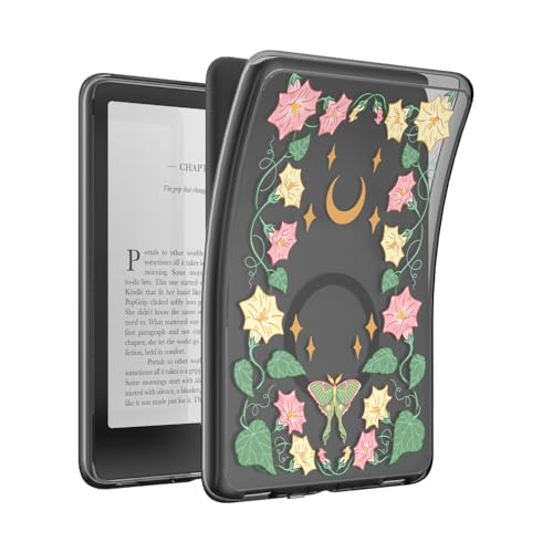 Image of PopSockets Kindle Paperwhite 12th Gen MagSafe Case- Moon Flower | Pair with PopGrip for MagSafe, 2024 /25, 7 inchin, E-Reader, Bookish, Moon, Star, Sun, Space