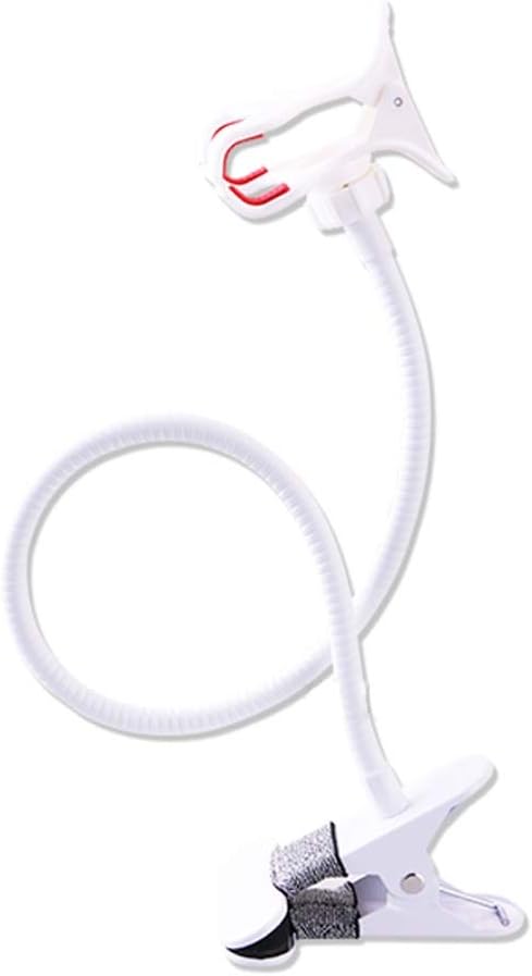 XYSQ Flexible Cell Phone Holder for Phone Gooseneck Bracket Long Arms Phone Clip Stand in Bed, Office, Kitchen -Black (Color : White)