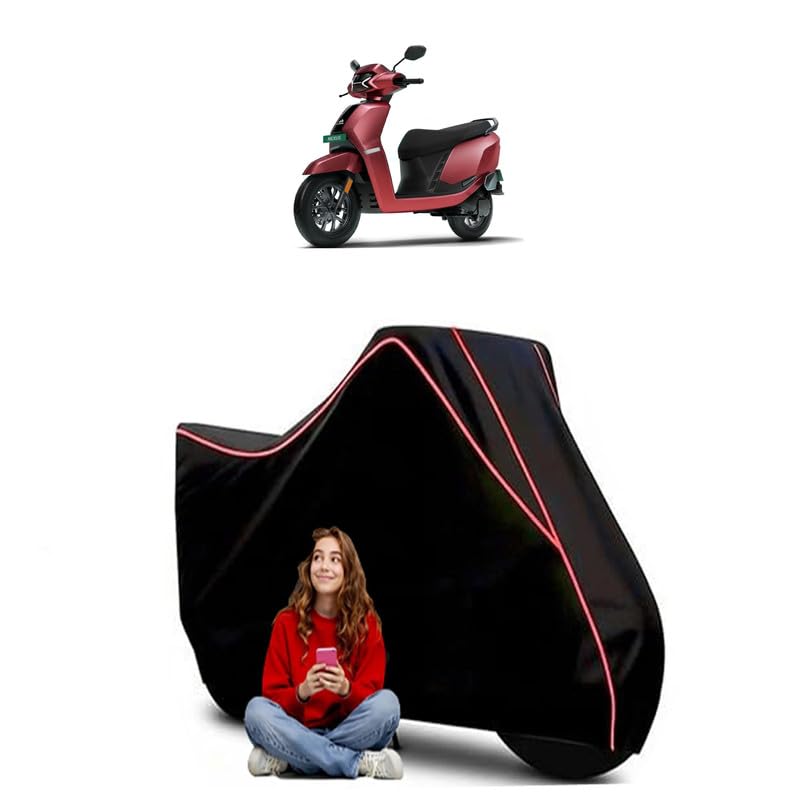 Image of Nexus ST Scooty Bike Cover Water Resistant Outdoor Use Universal Fit Scooters Motorcycles Heavy Duty UV Protection Dust Rain Scratch Resistant Elastic Bottom Black Blue Piping
