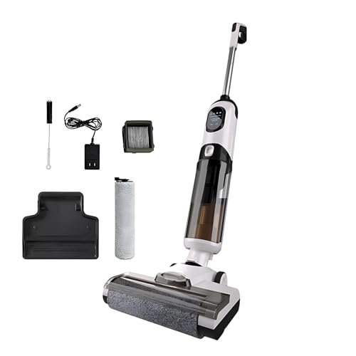 Aspiradora Y Fregona Todo En Uno Inalámbrica, Limpieza Multisuperficie, Autolimpiante con Un Clic, Pantalla Inteligente, Succión Potente, No Requiere Detergente Standard